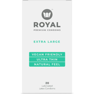 Buy Royal Condoms XL Vegan Condoms 20pk for her, or him.