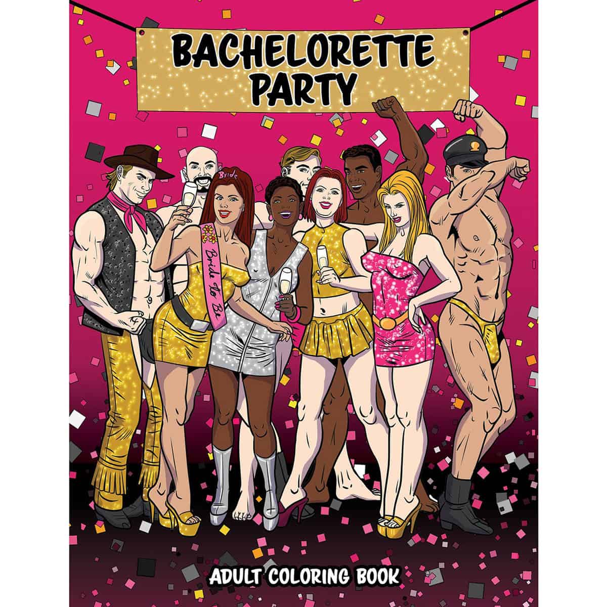 Buy  Wood Rocket Bachelorette Party Coloring Book book for her.