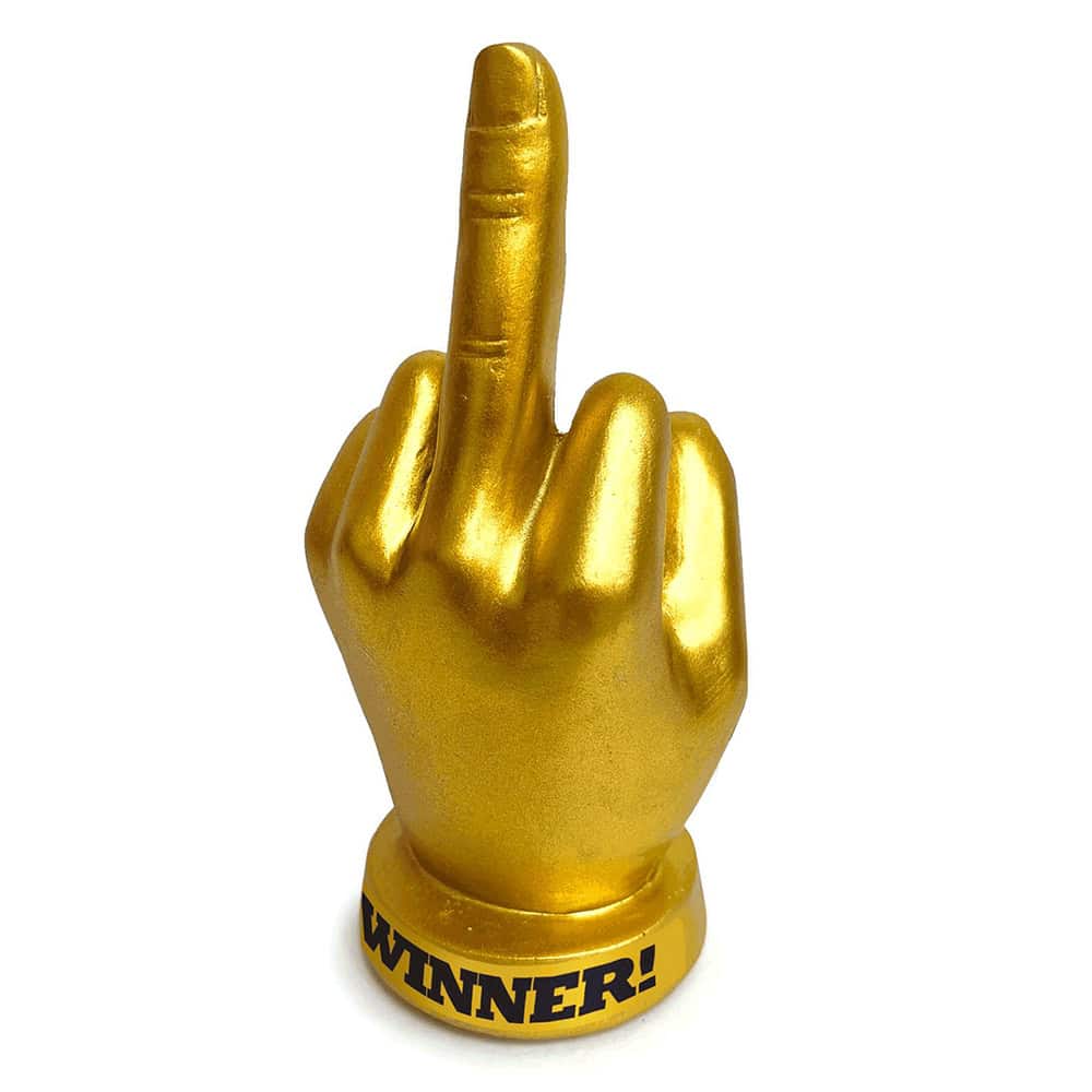 Buy  Golden F U Finger Trophy book for her.