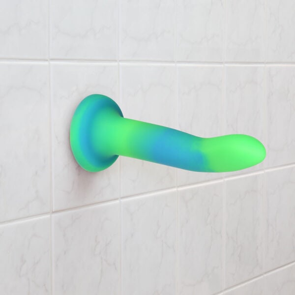 Addiction Glow in the Dark Rave Dil 8 quot Green Blue dildo made by BMS on sale at herVibrators.com