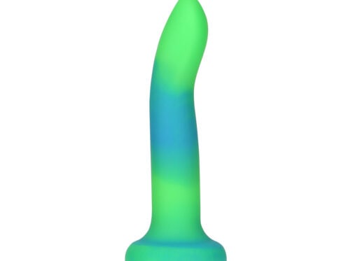 Addiction glow in the dark rave dil 8 quot green blue dildo made by bms on sale at hervibrators. Com