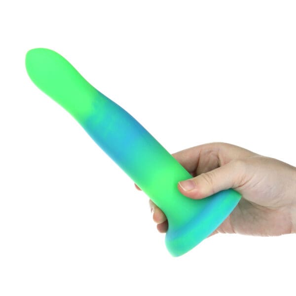 Addiction Glow in the Dark Rave Dil 8 quot Green Blue dildo made by BMS on sale at herVibrators.com