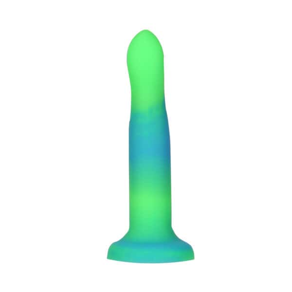 Addiction Glow in the Dark Rave Dil 8 quot Green Blue dildo made by BMS on sale at herVibrators.com