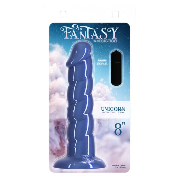 Addiction Unicorn Dil 8 quot Blue dildo made by BMS on sale at herVibrators.com