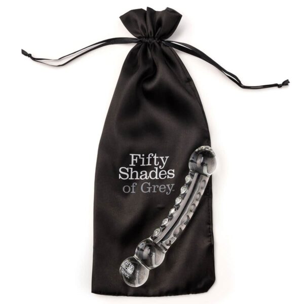 Fifty Shades Drive Me Crazy Glass Massage Wand dildo made by Fifty Shades of Grey on sale at herVibrators.com