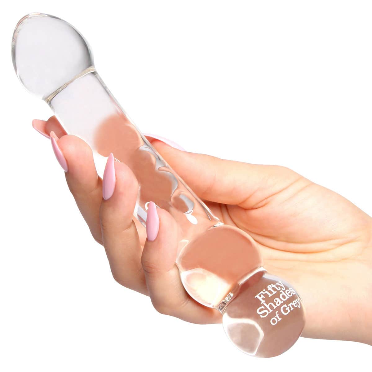 Fifty Shades Drive Me Crazy Glass Massage Wand dildo made by Fifty Shades of Grey on sale at herVibrators.com
