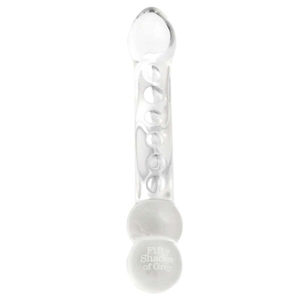 Fifty Shades Drive Me Crazy Glass Massage Wand dildo made by Fifty Shades of Grey on sale at herVibrators.com