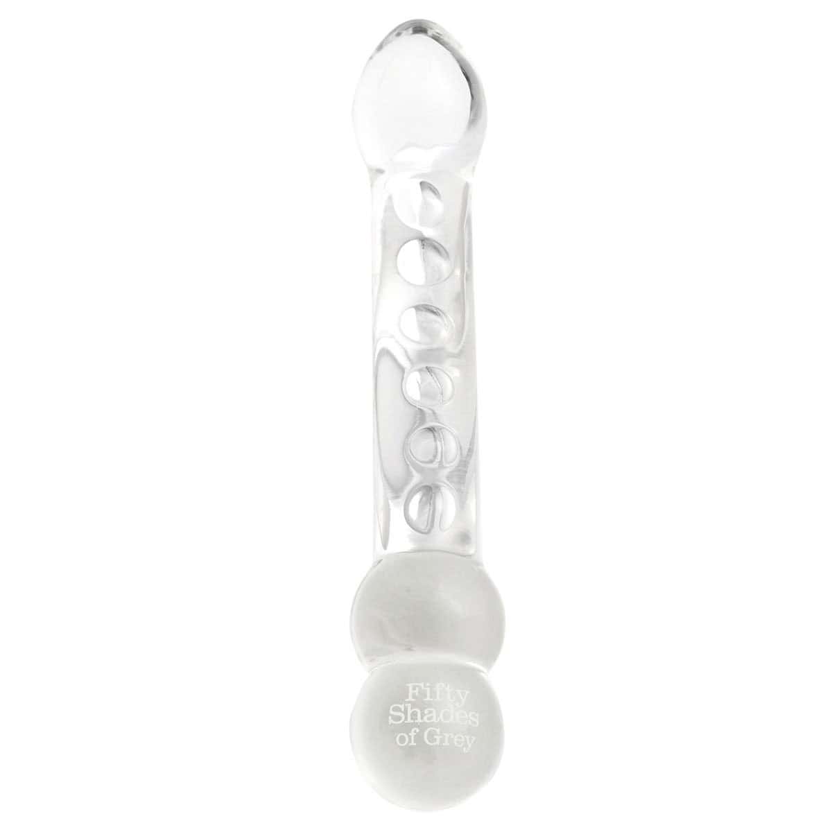 Fifty Shades Drive Me Crazy Glass Massage Wand dildo made by Fifty Shades of Grey on sale at herVibrators.com
