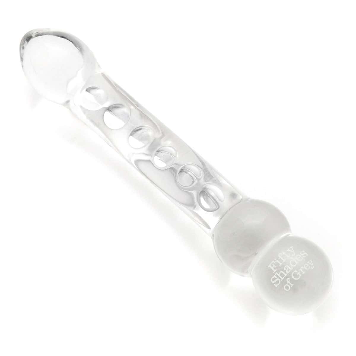 Fifty Shades Drive Me Crazy Glass Massage Wand dildo made by Fifty Shades of Grey on sale at herVibrators.com