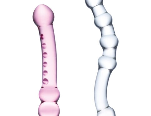 Glas double pleasure 2pc glass dil set dildo made by glas on sale at hervibrators. Com