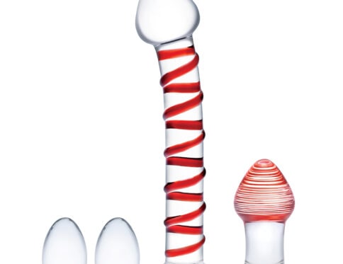 Glas mr  swirly 4pc set dildo made by glas on sale at hervibrators. Com