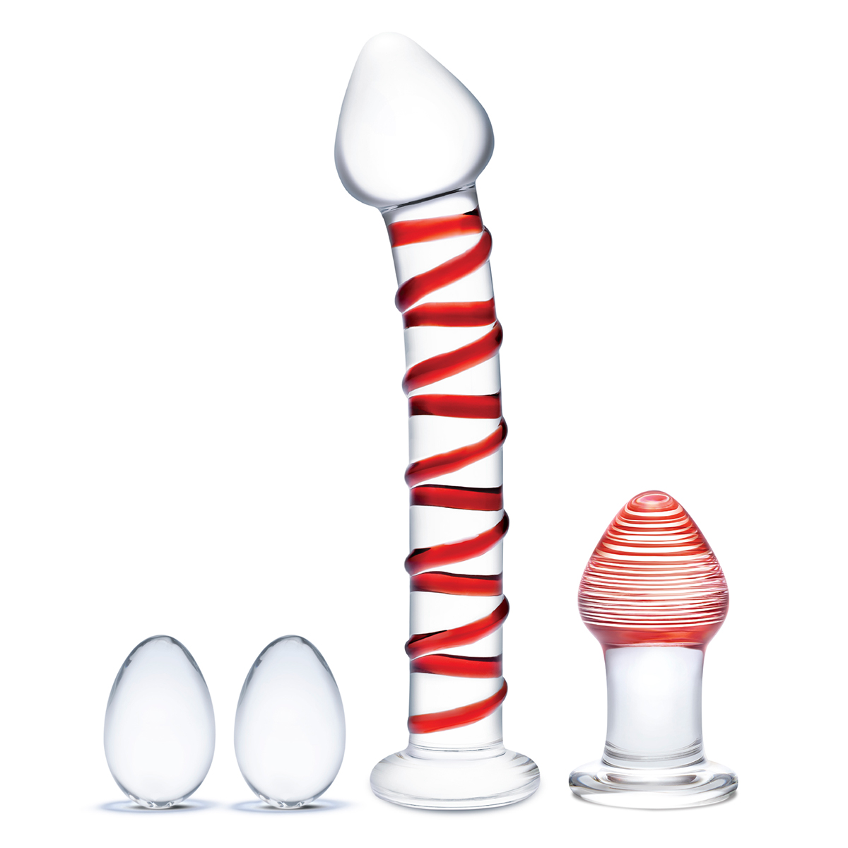 GLAS Mr  Swirly 4pc Set dildo made by Glas on sale at herVibrators.com