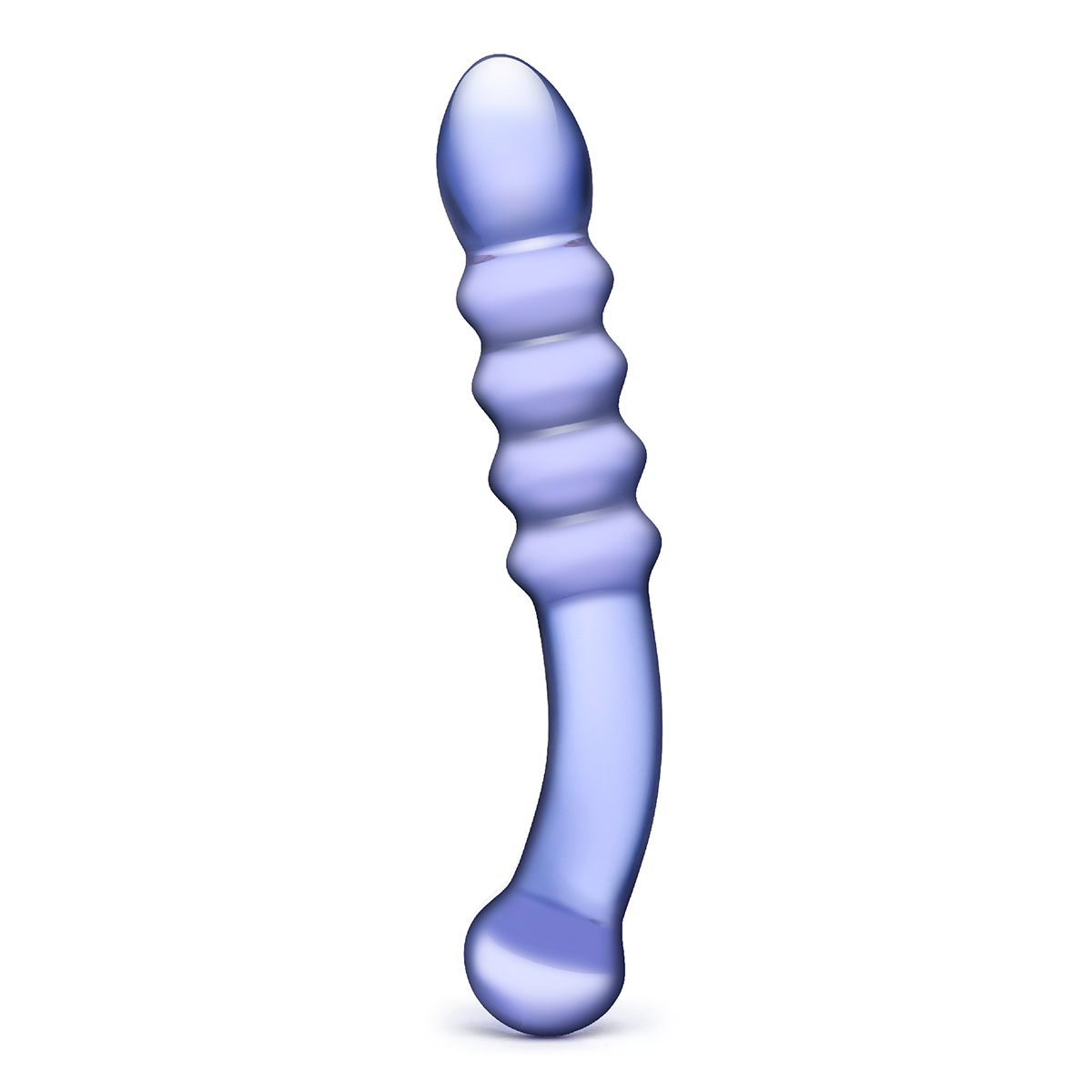 GLAS Purple Rain Ribbed Dil 9 quot  dildo made by Glas on sale at herVibrators.com