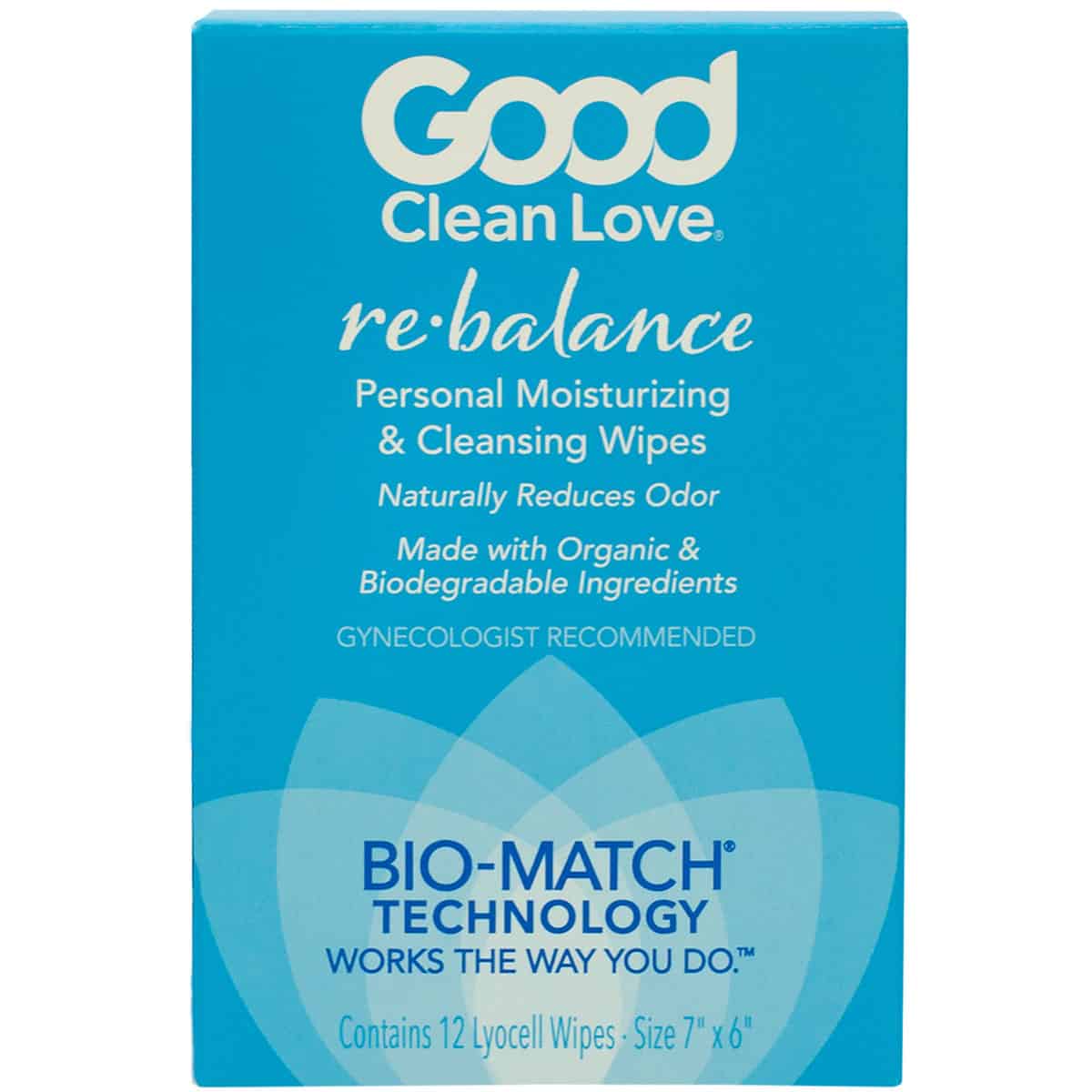 Good Clean Love Rebalance Cleansing Wipes 12 ct. intimate cleansers and personal cleansing care by Good Clean Love.