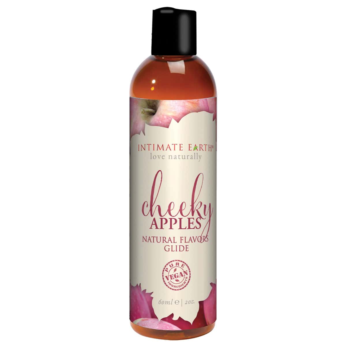 A top choice for Vegans, Intimate Earth Flavored Glide - Cheeky Apples 2oz personal vegan lubricant by Intimate Earth is for sale at herVibrators.com.