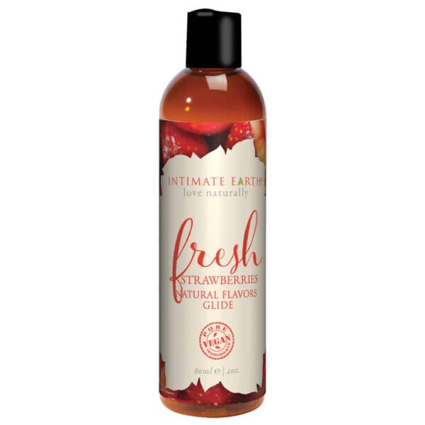 Best Intimate Earth Flavored Glide - Fresh Strawberries 2oz personal organic lubricant by Intimate Earth for sale at herVibrators.com.