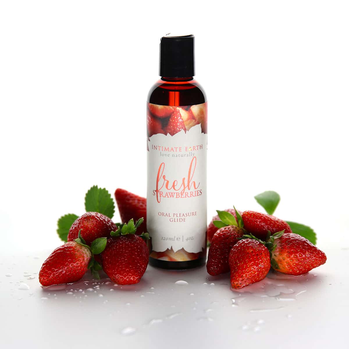 Best Intimate Earth Flavored Glide - Fresh Strawberries 4oz personal organic lubricant by Intimate Earth for sale at herVibrators.com.