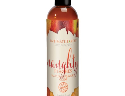 Buy and try intimate earth flavored glide - naughty peaches 2oz water based lubricant by intimate earth for your next sexual encounter with her.