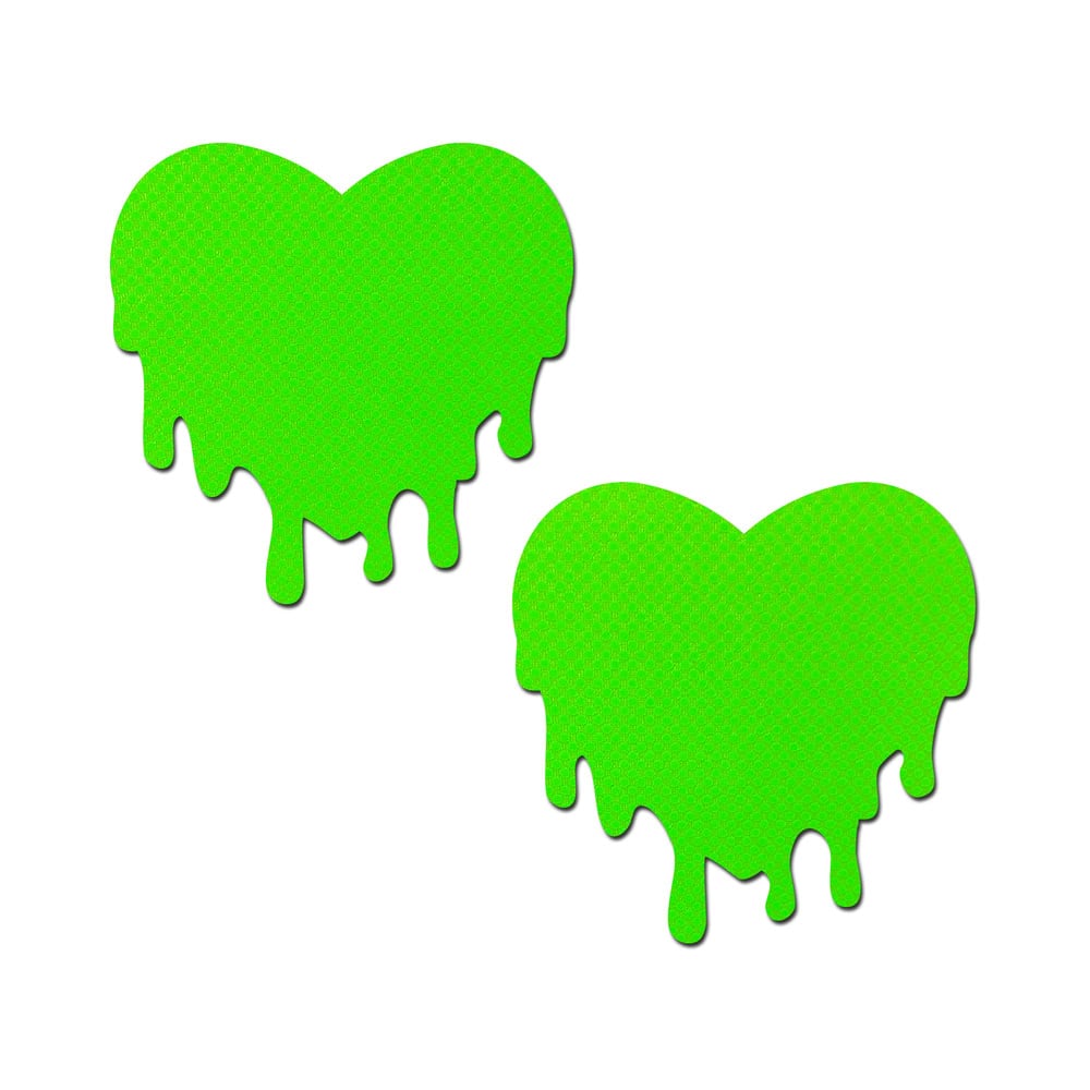 Wearing Pastease Neon Green Melty Heart nipples covers by Pastease can be fun and sexy!