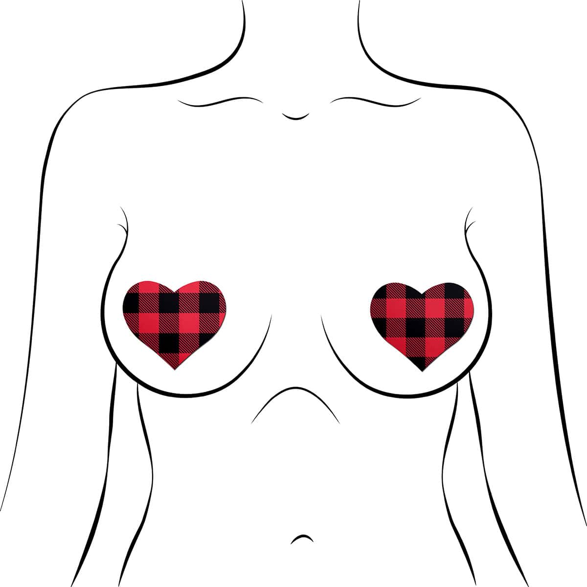 Wearing Pastease Plaid Red Hearts nipples covers by Pastease can be fun and sexy!