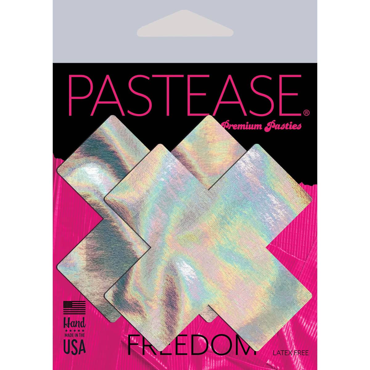 Wearing Pastease Silver Hologram Crosses nipples covers by Pastease can be fun and sexy!