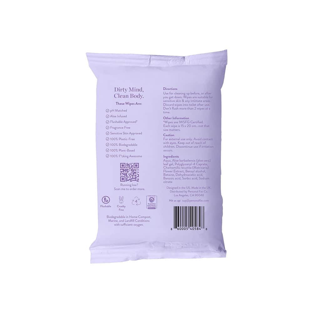 Personal Fav Play Flushable Intimate Wipe 10pk intimate cleansers and personal cleansing care by Personal Fav.