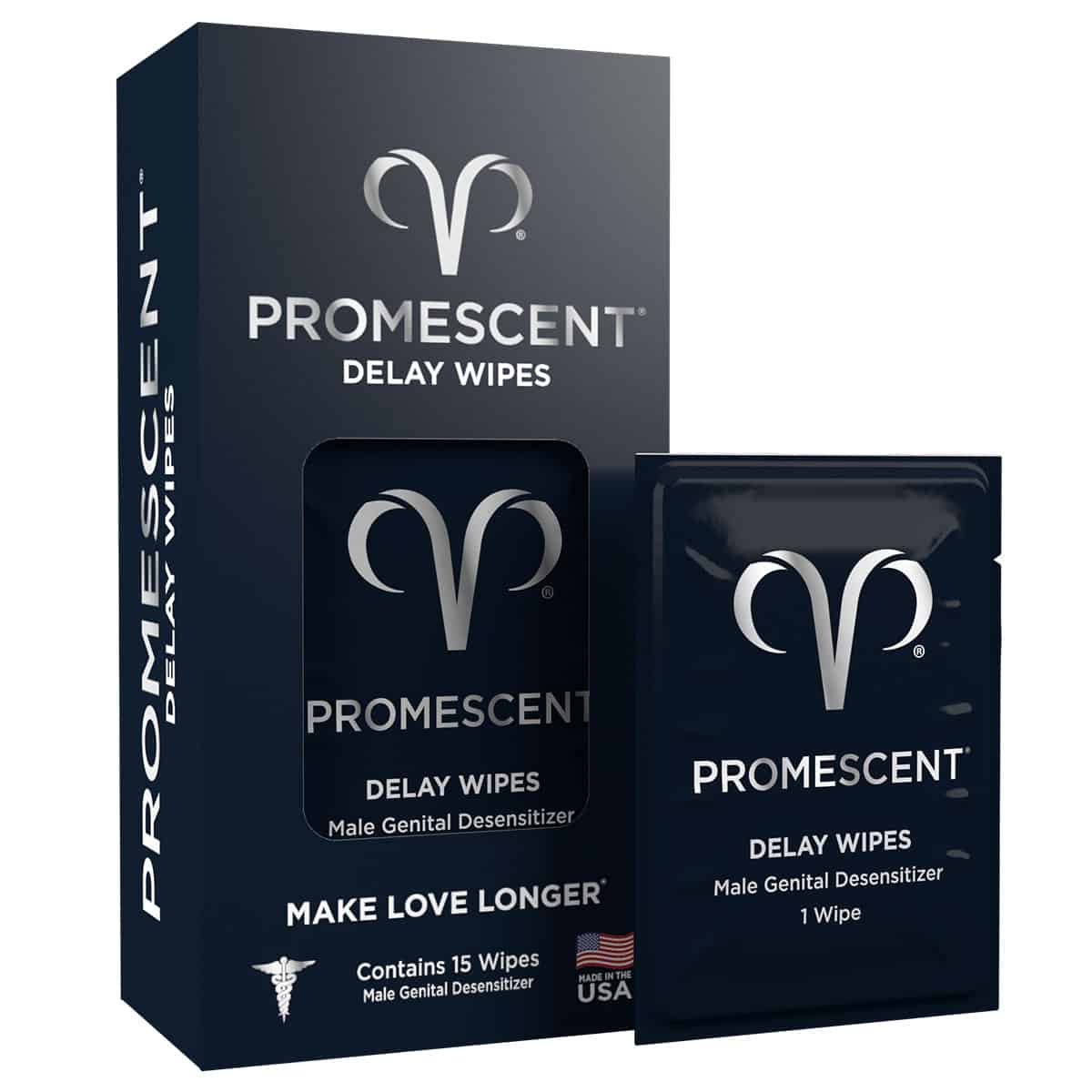 Promescent Delay Wipes 15ct intimate cleansers and personal cleansing care by Promescent.