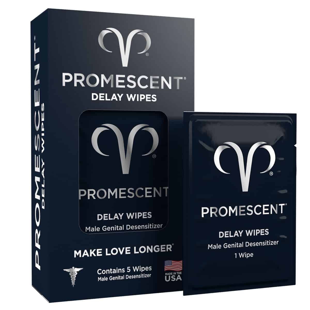 Promescent Delay Wipes 5ct intimate cleansers and personal cleansing care by Promescent.