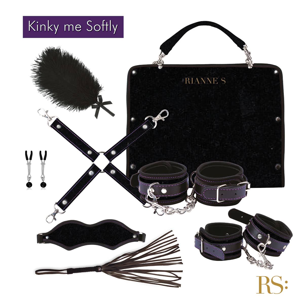 Try wearing this Rianne S Kinky Me Softly Bondage Kit - Black sexy mask made by Rianne S at herVibrators.com now.