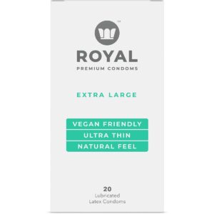 Best Royal Condoms XL Vegan Condoms 20pk her care Royal Intimacy condoms on sale at herVibrators.com.