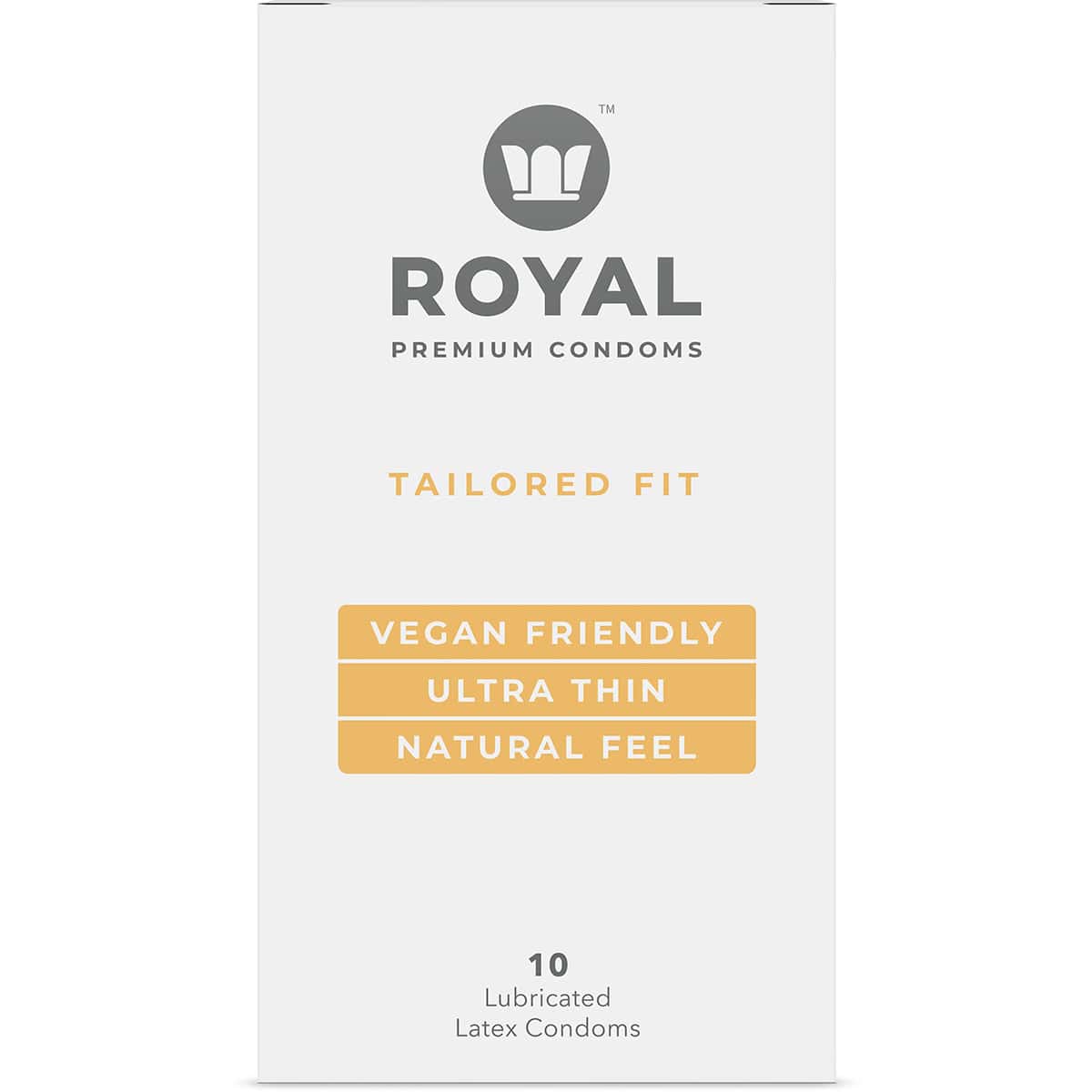 Best Royal Intimacy Tailored Fit Vegan Condoms 10pk her care Royal Intimacy condoms on sale at herVibrators.com.