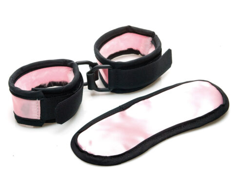 Try wearing this sex kitten mask/cuff set  pink and black sexy mask made by sex kitten at hervibrators. Com now.