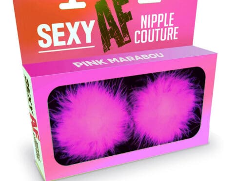 Wearing sexy af nipple couture pink marabou nipples covers by little genie can be fun and sexy!