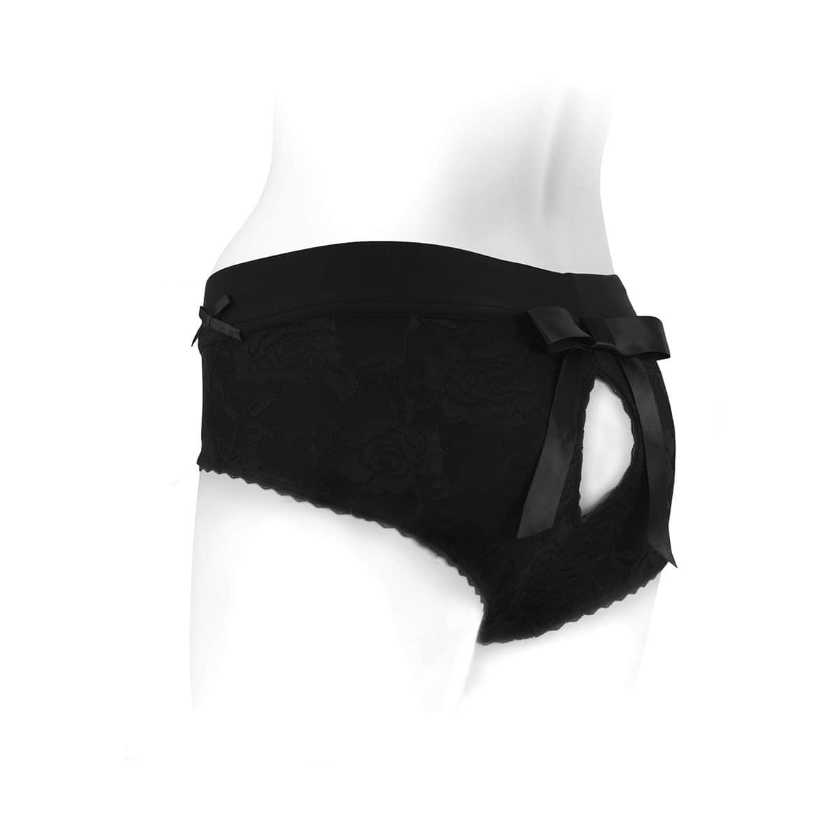 Best SpareParts Bella Harness Black/Black Nylon - XL dildo panties made by SpareParts HardWear on sale at herVibrators.com