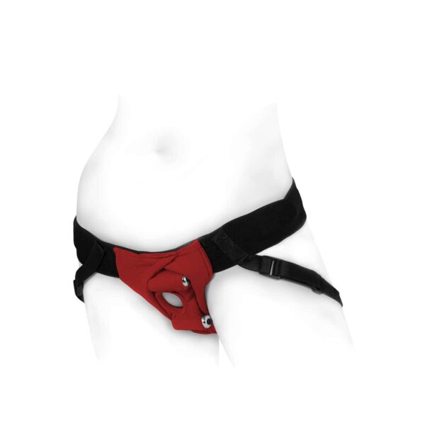 Best SpareParts Joque Harness Red- Size B dildo panties made by SpareParts HardWear on sale at herVibrators.com