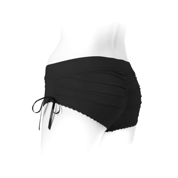 Best SpareParts Sasha Harness Black/Black Nylon - XL dildo panties made by SpareParts HardWear on sale at herVibrators.com