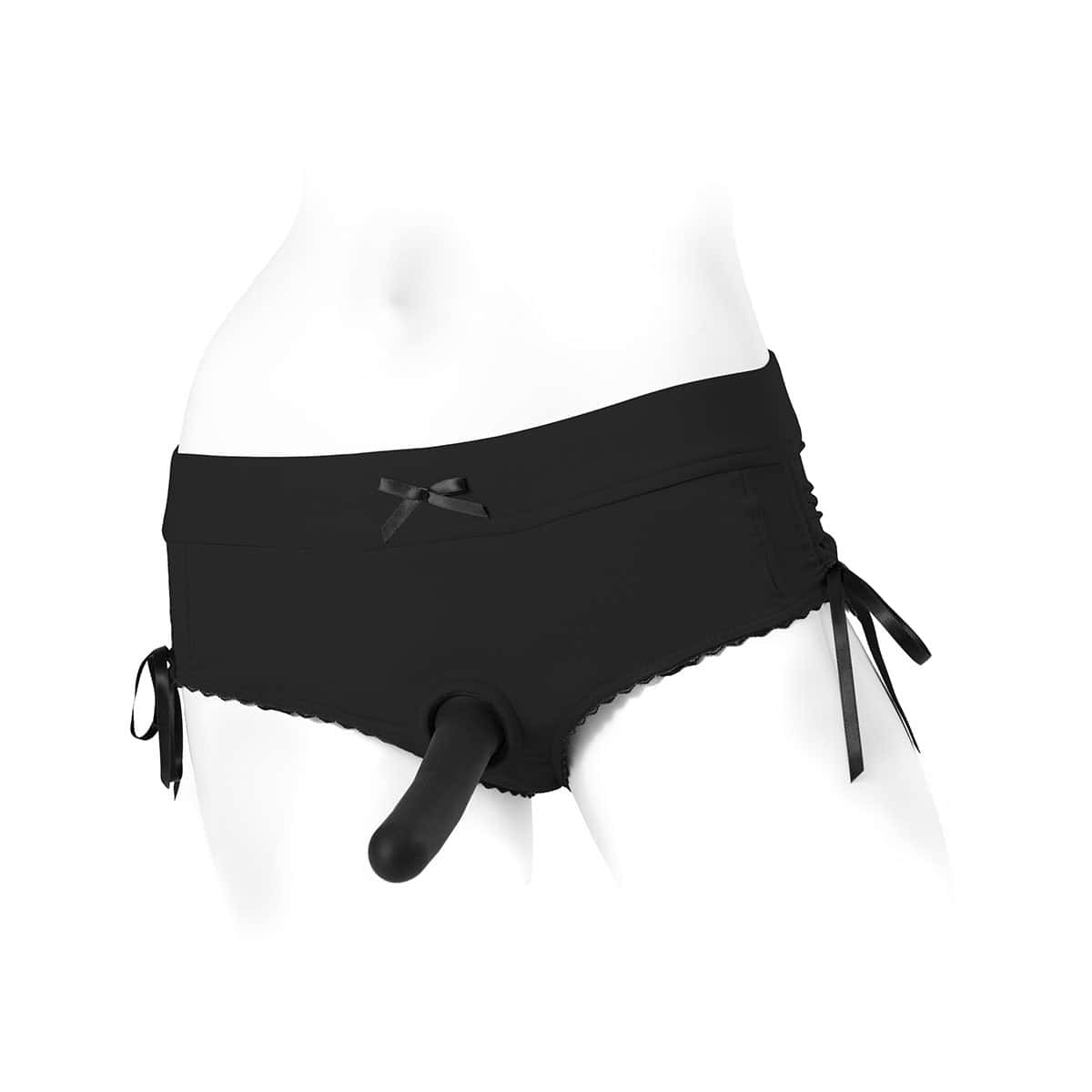 Best SpareParts Sasha Harness Black/Black Nylon - XL dildo panties made by SpareParts HardWear on sale at herVibrators.com