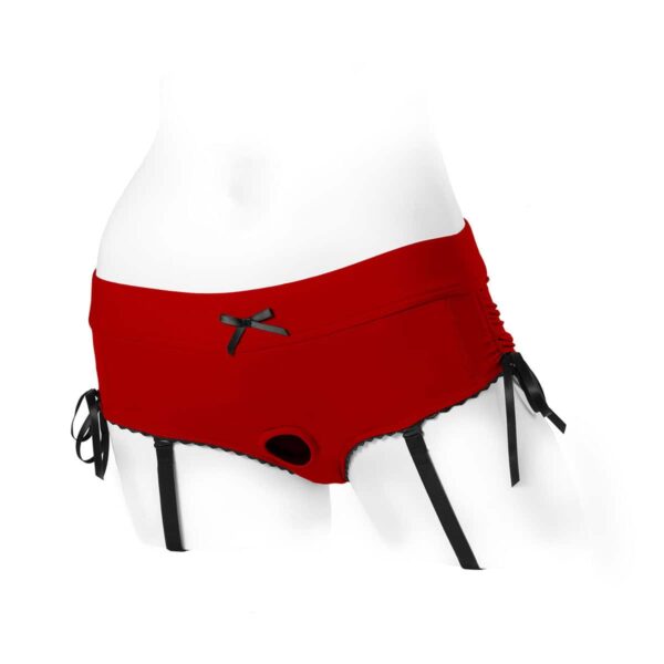 Best SpareParts Sasha Harness Red/Black Nylon - Small dildo panties made by SpareParts HardWear on sale at herVibrators.com