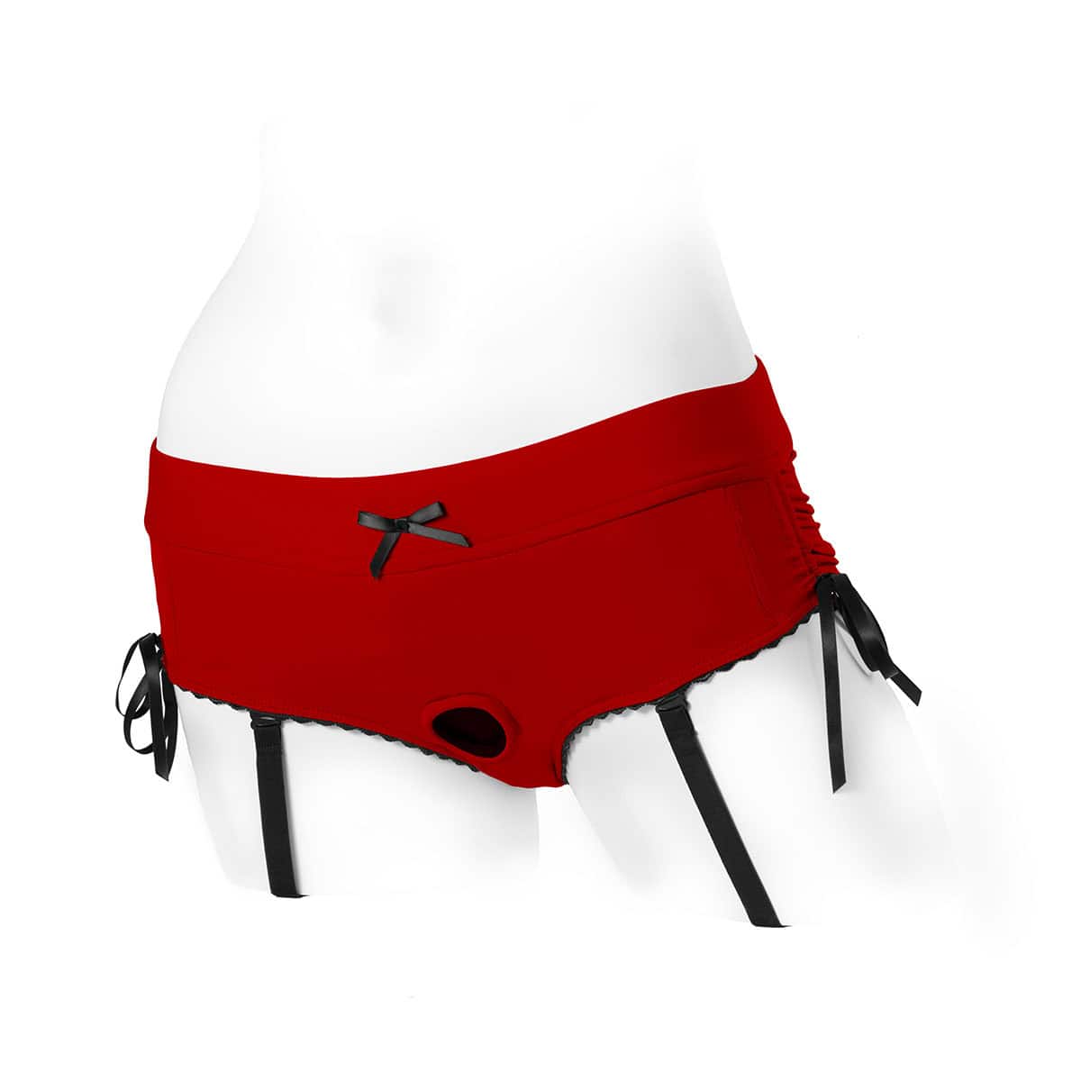 Best SpareParts Sasha Harness Red/Black Nylon - Small dildo panties made by SpareParts HardWear on sale at herVibrators.com