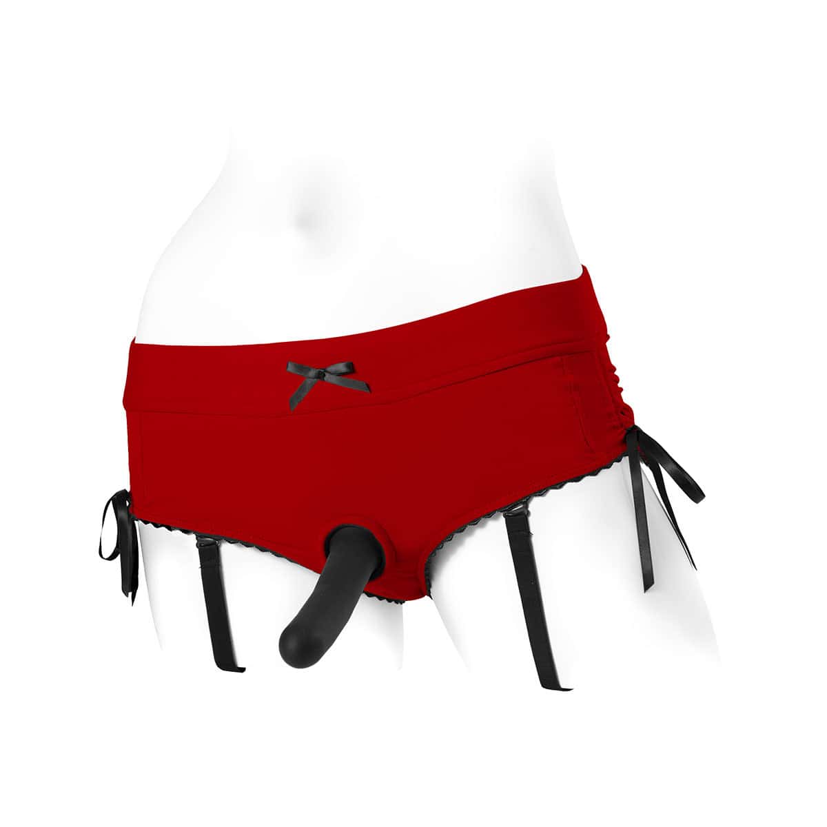 Best SpareParts Sasha Harness Red/Black Nylon - Small dildo panties made by SpareParts HardWear on sale at herVibrators.com
