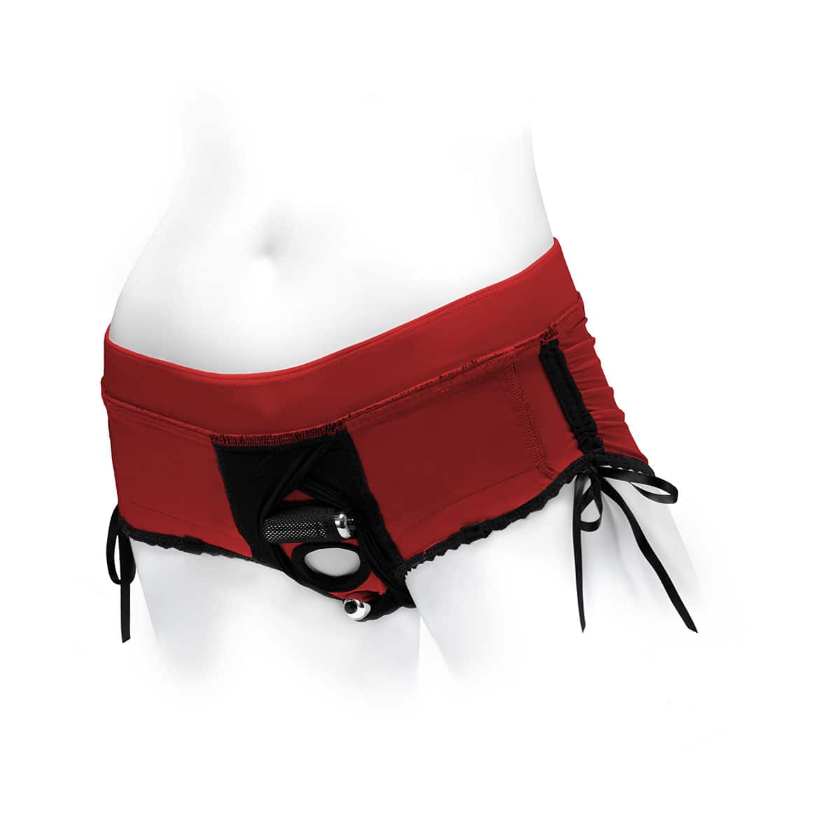 Best SpareParts Sasha Harness Red/Black Nylon - Small dildo panties made by SpareParts HardWear on sale at herVibrators.com
