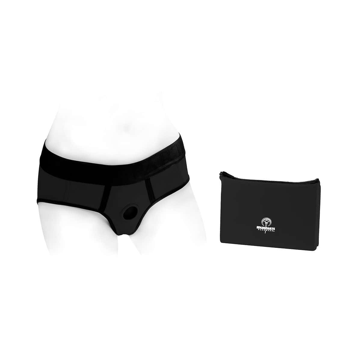 Best SpareParts Tomboi Harness Black/Black Nylon - Small dildo panties made by SpareParts HardWear on sale at herVibrators.com