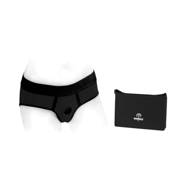 Best SpareParts Tomboi Harness Black/Black Nylon - XXS dildo panties made by SpareParts HardWear on sale at herVibrators.com