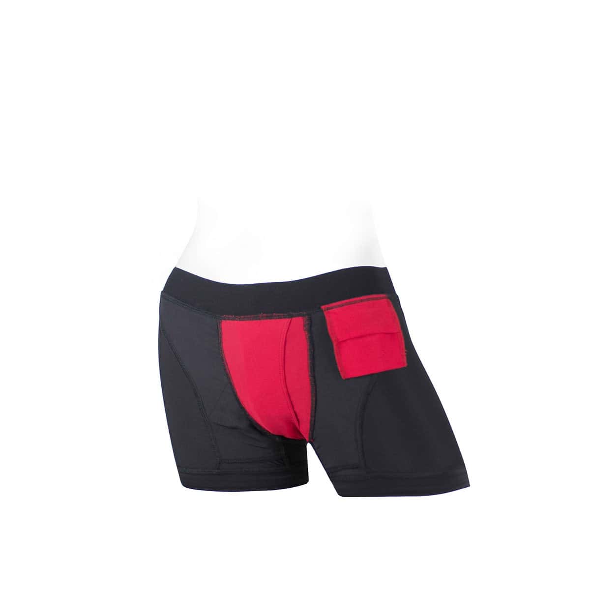 Best SpareParts Tomboii Black/Red Nylon - Large dildo panties made by SpareParts HardWear on sale at herVibrators.com
