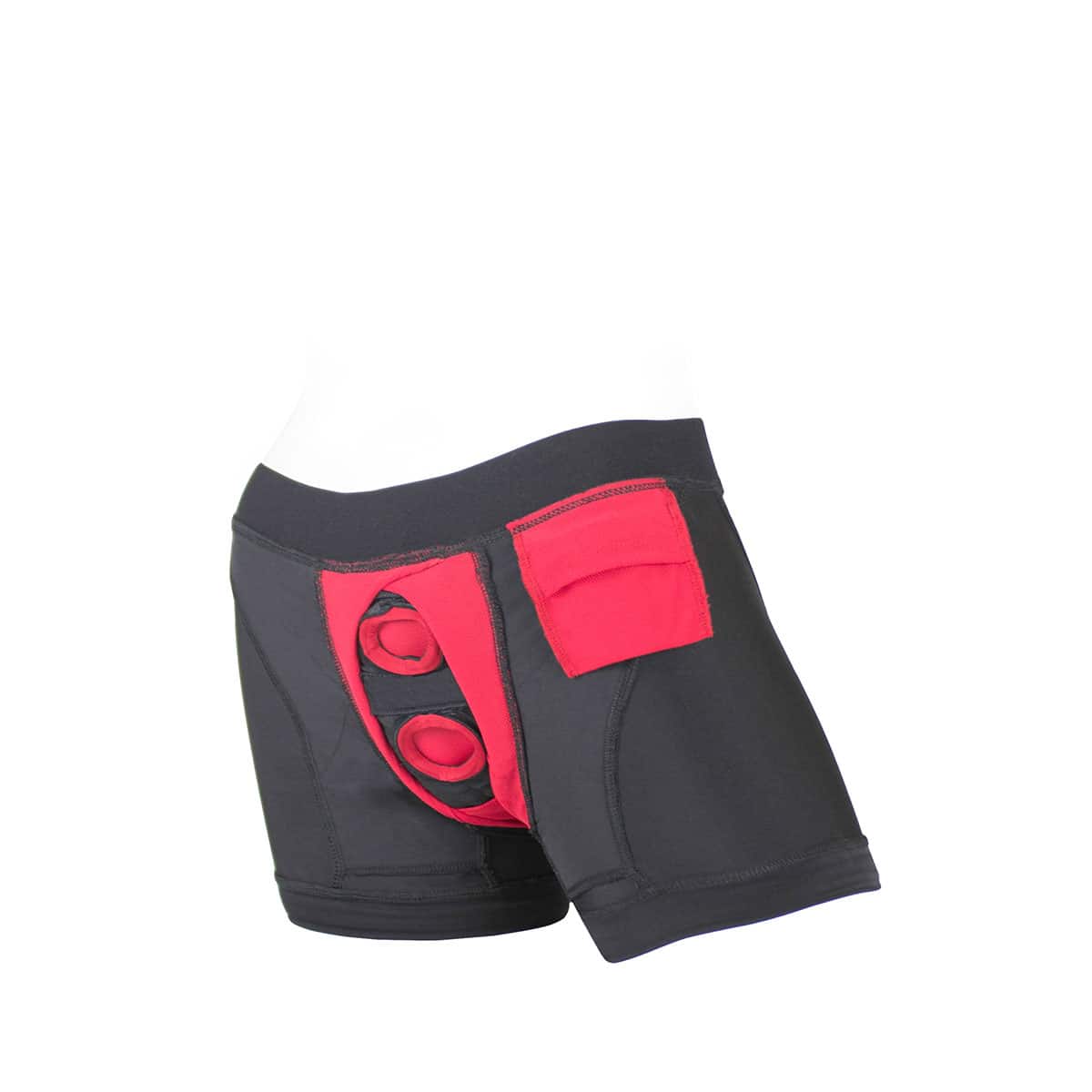 Best SpareParts Tomboii Black/Red Nylon - Large dildo panties made by SpareParts HardWear on sale at herVibrators.com