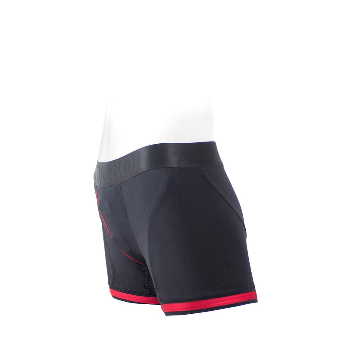 Best SpareParts Tomboii Black/Red Nylon - Large dildo panties made by SpareParts HardWear on sale at herVibrators.com