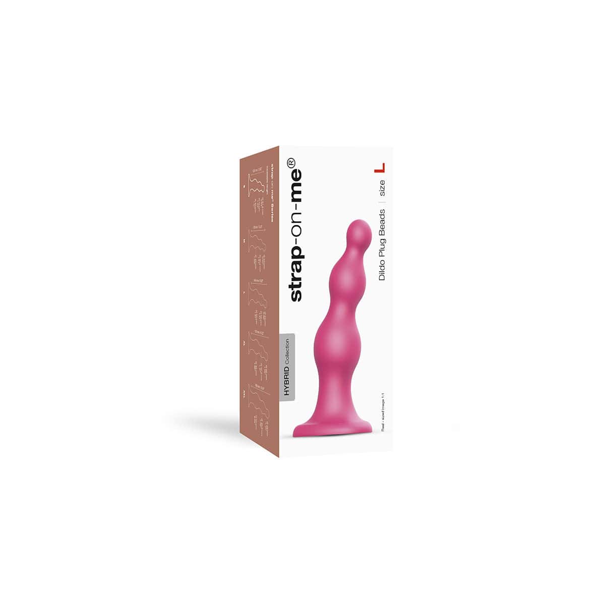 Strap On Me Beads Plug Dil Metallic Raspberry Large dildo made by Strap-On-Me on sale at herVibrators.com