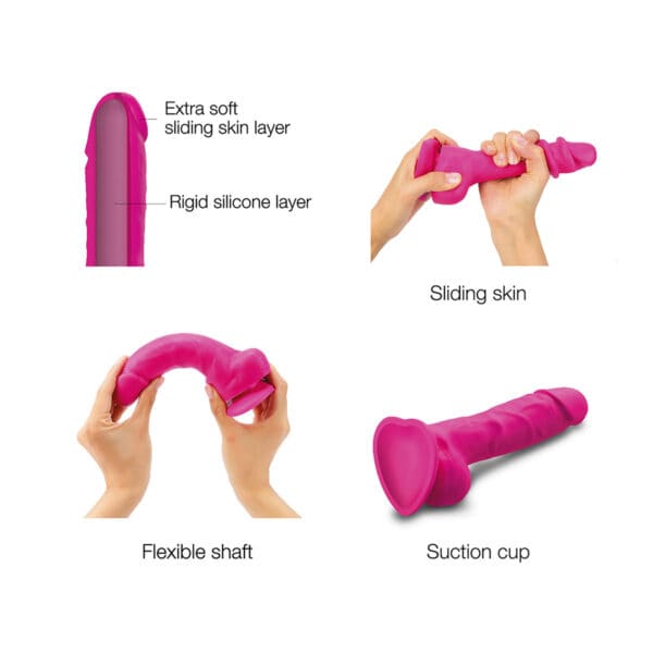 Strap On Me Sliding Skin Realistic Dil Large Fuchsia dildo made by Strap-On-Me on sale at herVibrators.com