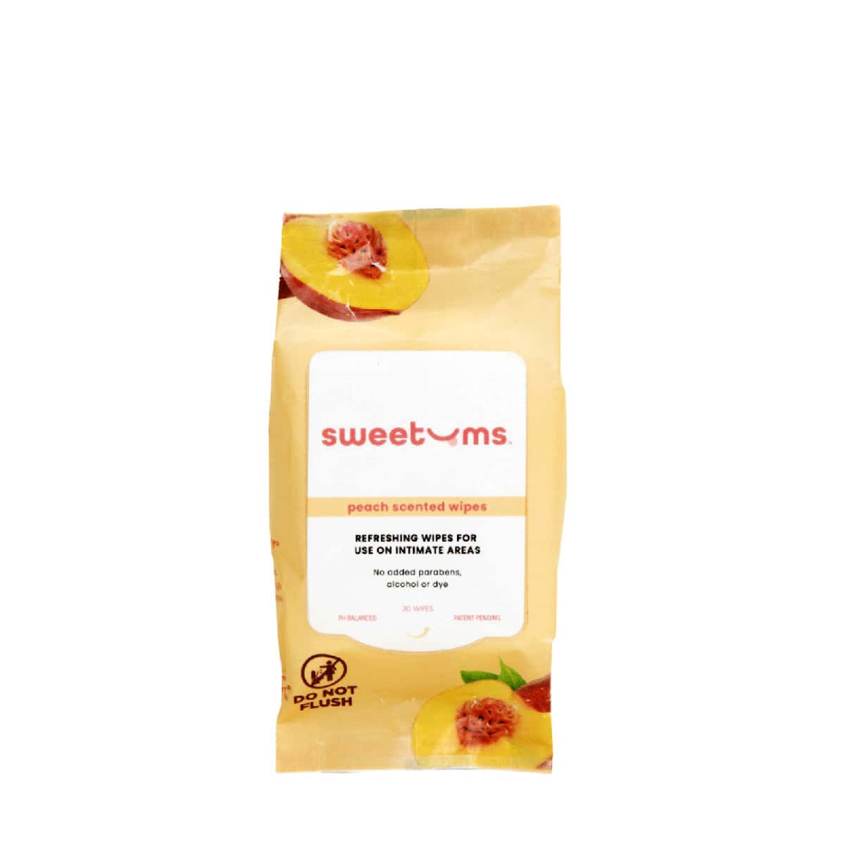 Sweetums Intimate Wipes Peach Scented intimate cleansers and personal cleansing care by Sweetums.