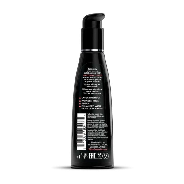 Buy and try Wicked Aqua Birthday Cake 4oz water based lubricant by Wicked Sensual Care for your next sexual encounter with her.